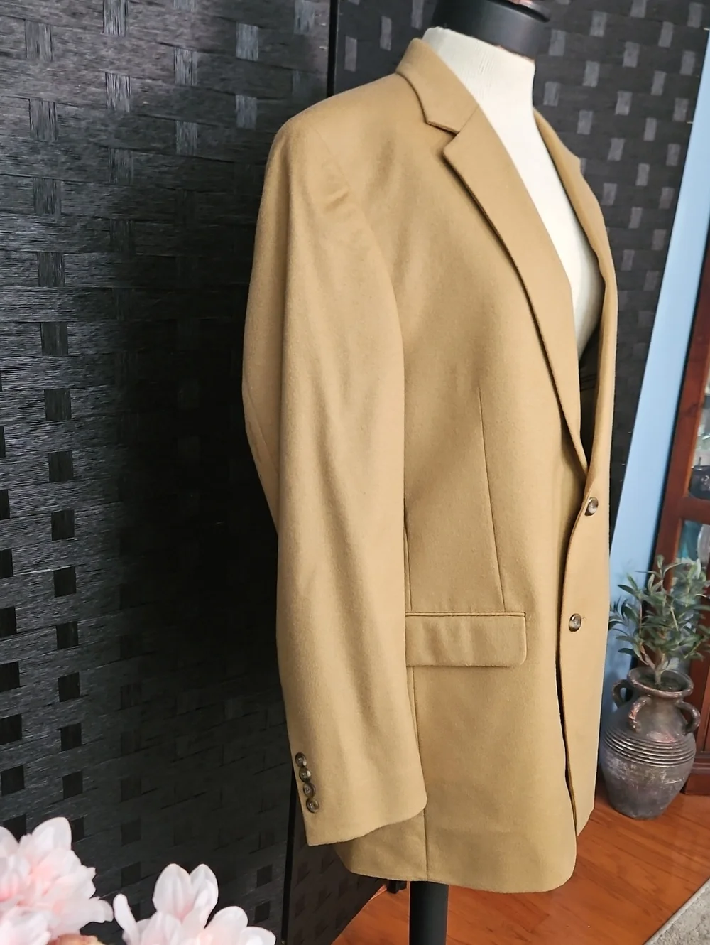 Jos. A. Bank Camel Tan Cashmere Single-Breasted Sport Coat 42L